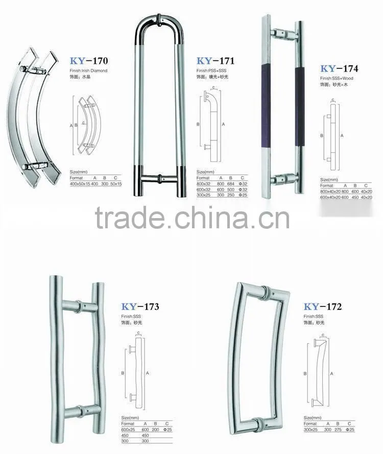 round tube special shape excellent surface stainless steel pull door handle