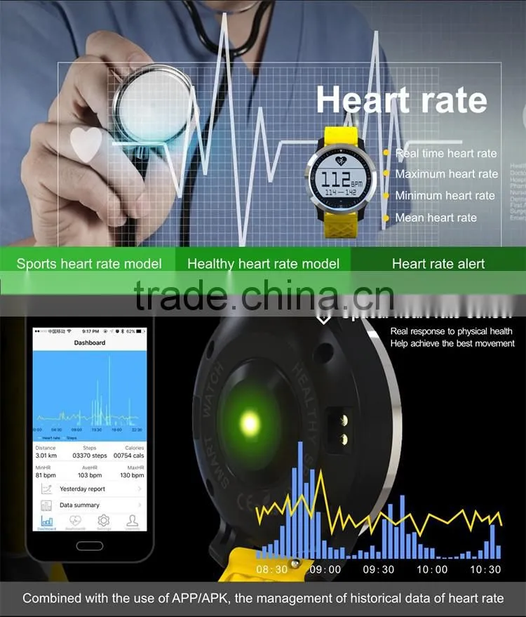 Nordic Version4.0 IP68 waterproof heart rate testing touch screen sportwatch