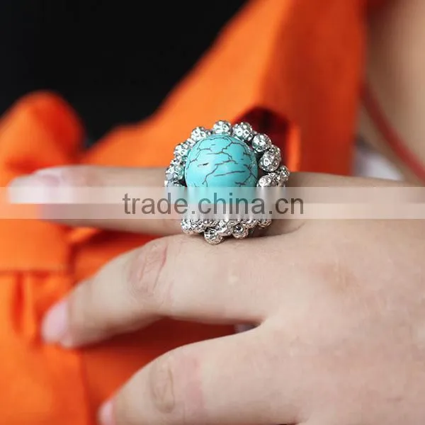 EUROPEAN POPULAR TURQUOISE HIGH QUALITY MEN'S SILVER RINGS