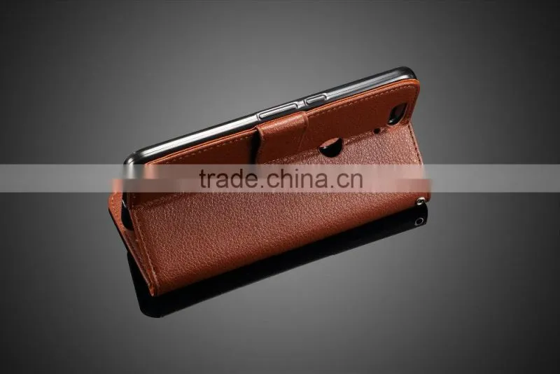 MMT Litchi Grain Card Holder Case For Huawei 6P with Buckle Leather Wallet Case with PC Back Cover MT-4928