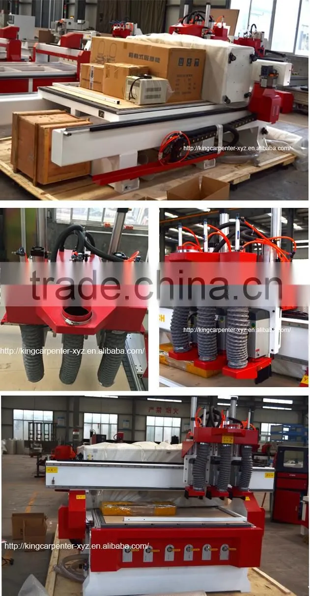 KC1325A-3S China cnc router/cnc router machine/wood router cnc/1325 cnc router with 3 spindles for cabient engraving cnc router