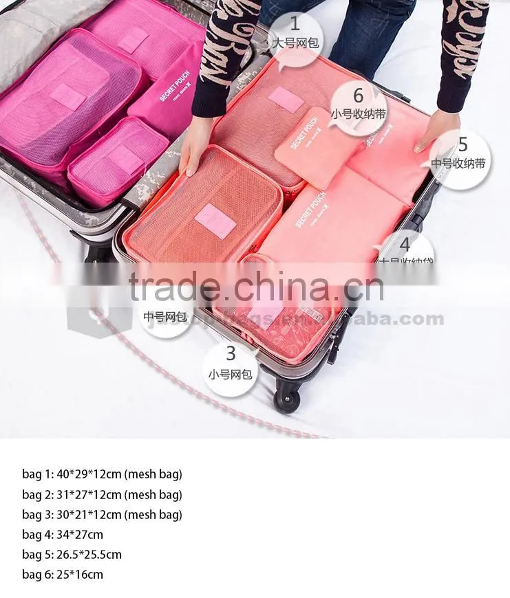 Justop wholesale mesh travel bag organizer