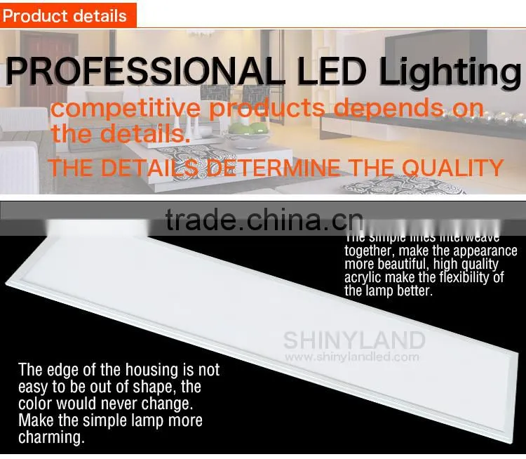 Aluminum super bright 36w led panel light 300x1200