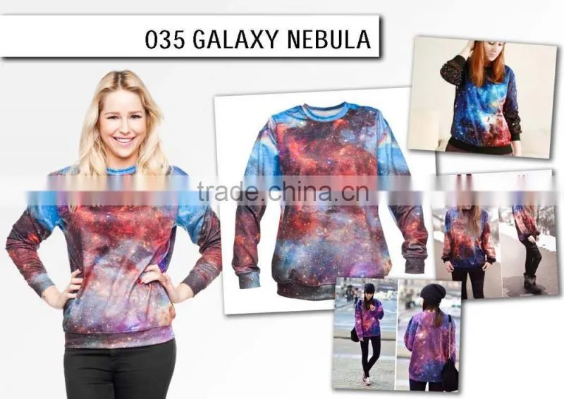 custom sublimation galaxy nebula 3d digital print fullprint crewneck sweatshirt spring autumn unisex custom oversized pullover