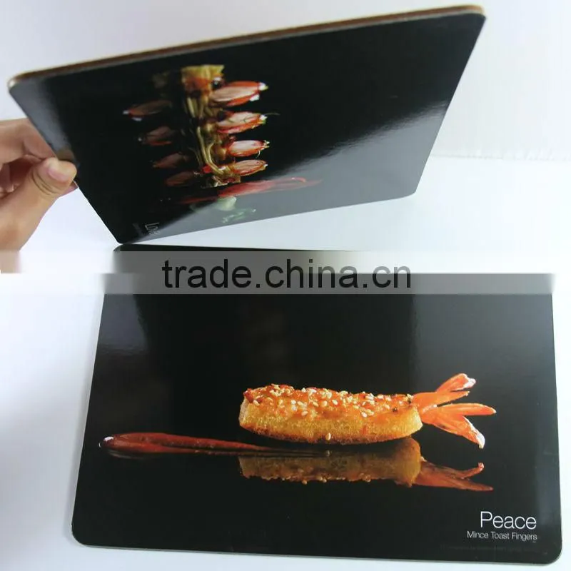 new products for 2015 CMYK printed cork backed placemats/MDF placemats for promotion gift