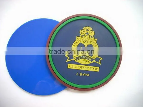 Wholesale gift items custom logo promotional 2D/3D rubber drink pvc coaster
