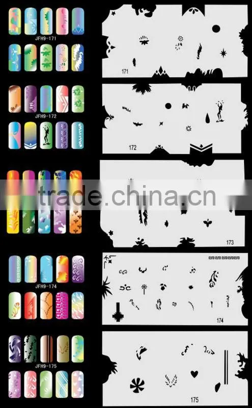 20pcs Airbrush Nail Stencil Sheets with 300 Designs Art Paint Pages Set No.9 - Halloween, Christmas, etc