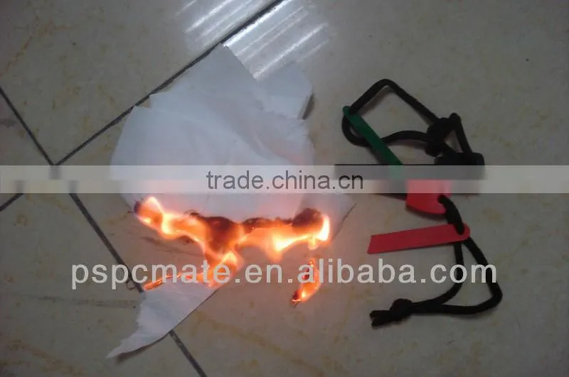 Flint fire starter with compass and whistle survival product