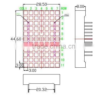 0.7 Inch 5*7 Dot Matrix Display
