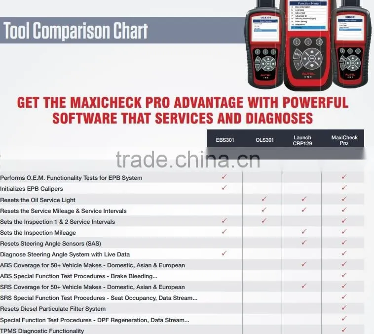 Autel MaxiCheck Pro EPB/ABS/SRS/SAS/TPMS Function Special Application Diagnostics Update Online