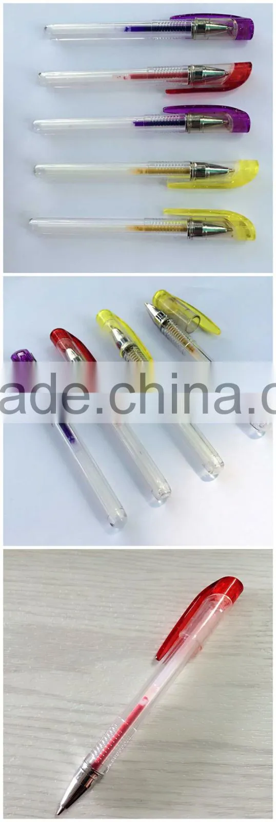 School Student Plastic Mini Short Glitter Gel Ink Pen