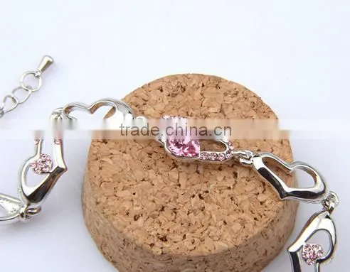 Luxy Heart Shape Bracelet,AB Rhinestone Bracelet For Women