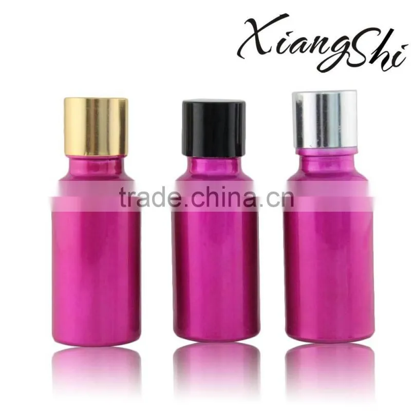 Purple Coating Essential Oil Bottle With Aluminum Cap And Stopper