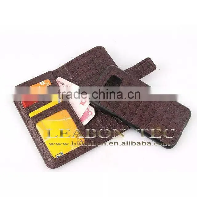 New Design Factory Supplier 2 in 1 Detachable Wallet Leather Case for Samsung S6, Back Case Cover, Mobile Phone Case