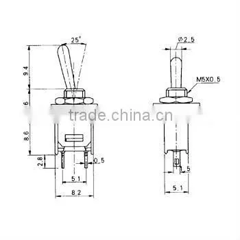 Sub-Miniature Toggle Switch 3A 2-Way ON OFF
