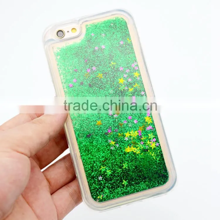 Mobile Phone Jelly TPU Case For Iphone 6 4.7",For Iphone 6 Case TPU Quicksand Liquid Glitter Case