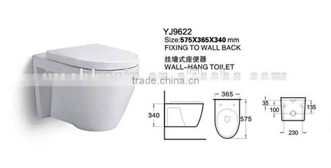 YJ9622 Ceramic Bathroom Save Spaces Wall hung toilet/WC/ Water Closet