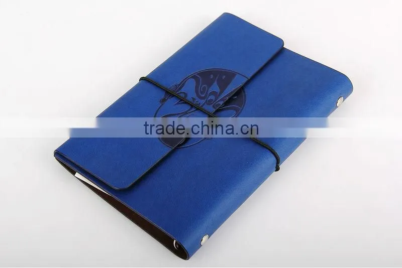 Embossed Cover Elastic Leather Notebook