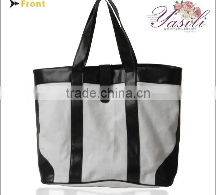 Fashion canvas shopping handbag