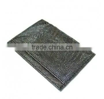 Ostrich leather card clip wallet SOCW-003