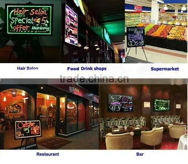 2015 New Small Sparkle Led Writing Board With Neon Color Changing