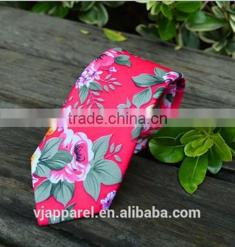 Wholesale Fashion Slim Floral Cotton Tie