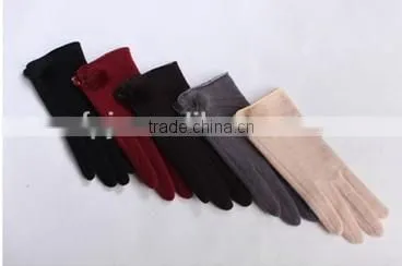 color sheep wool gloves with plush ball