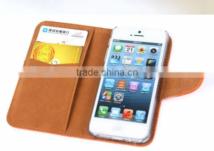 Hot selling high class PU leather phone case with stand in Dongguan