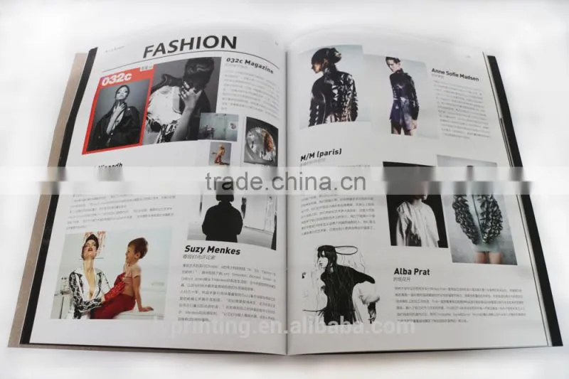 Professional fashion magazine book printing ,high quality photo album printing