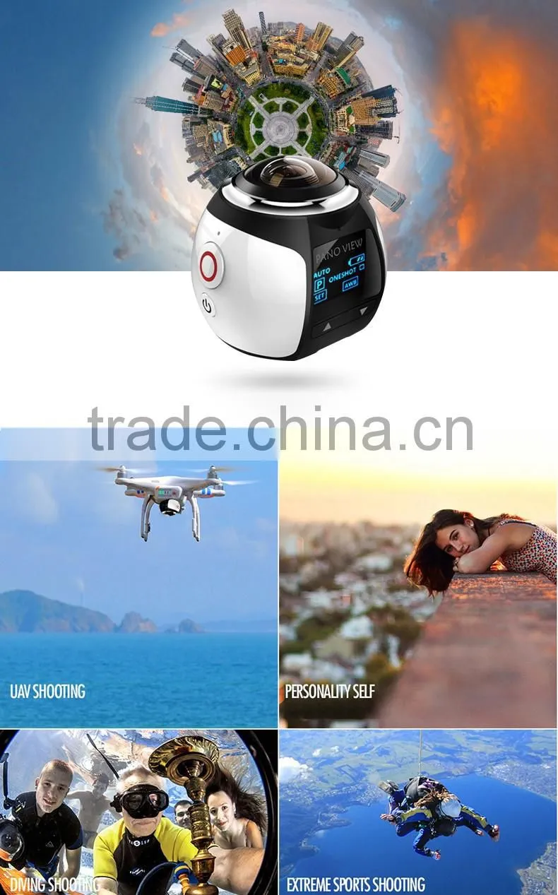 Hot new products 8MP 360 degree Panoramic HD Action Camera waterproof
