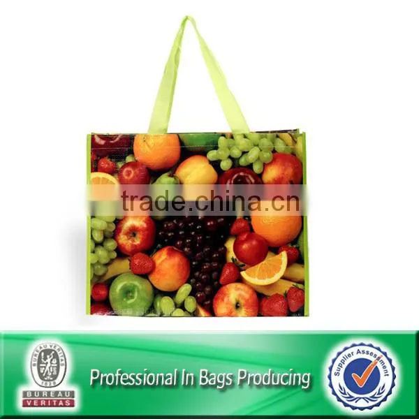 Eco-friendly laminated woven polyester wholesale reusable shopping bags