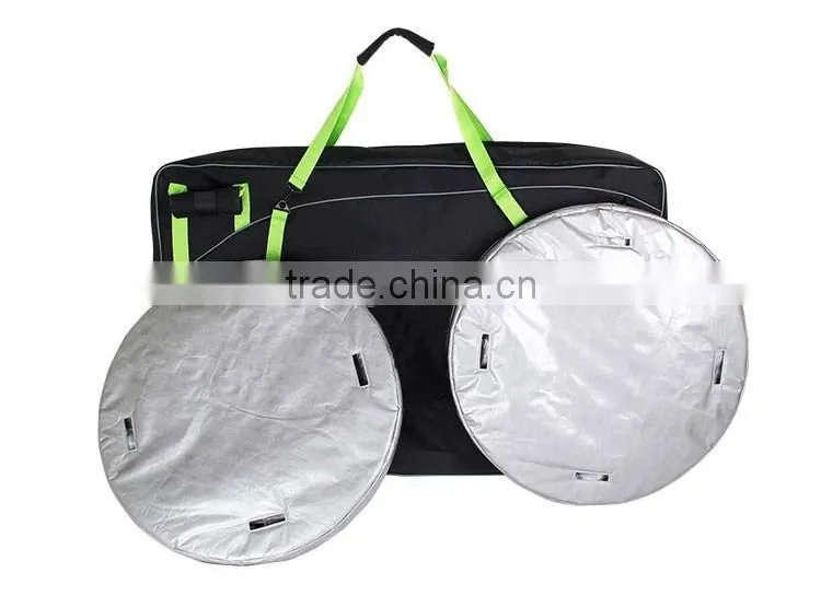 Polyester Bicycle carry Bag Folding Bike Bag with Wheels with two pieces spare tire RYB075