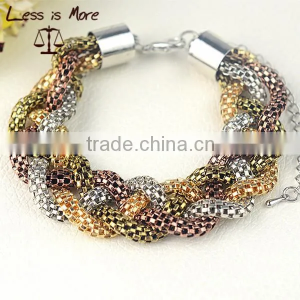 gold,silver ,rose gold clasp chain braclet ,hollow bracelet for men