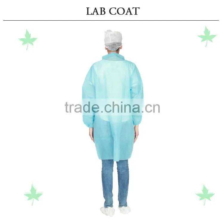 medical disposable cool lab coats cheap Nonwoven top green antistatic lab coats
