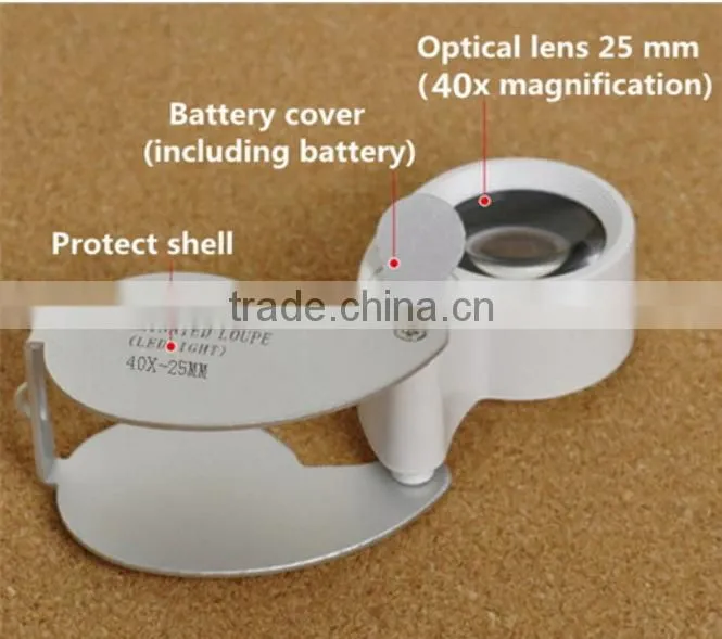 LED UV Illuminated Folding Loupe Jeweler Magnifier