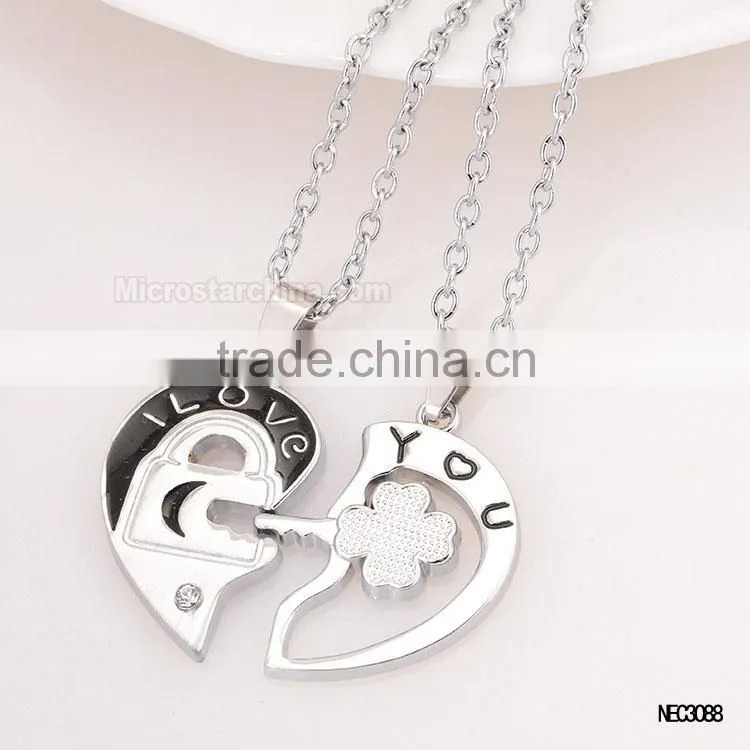 Sun And Moon Silver Plated Couple Necklace For Valentine's Gift