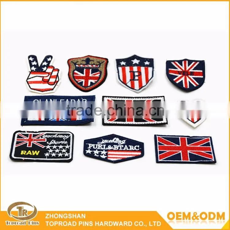 Wholesale cheap fashion design custom embroidery jacket patch dresses patch clothing patches
