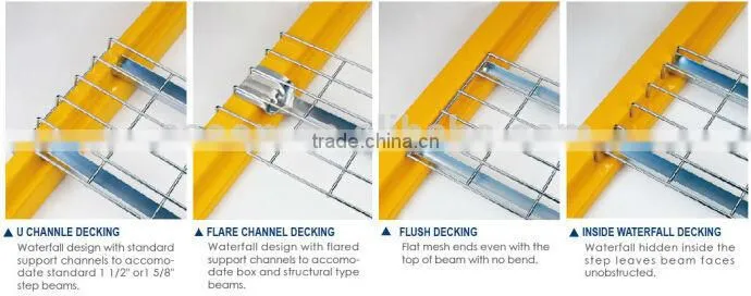 Floor supermarket metal decking rack shelving decks
