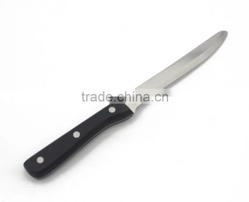5" POM Handle Stainless Steel Serrated Blade Steak Knife With Round Tip