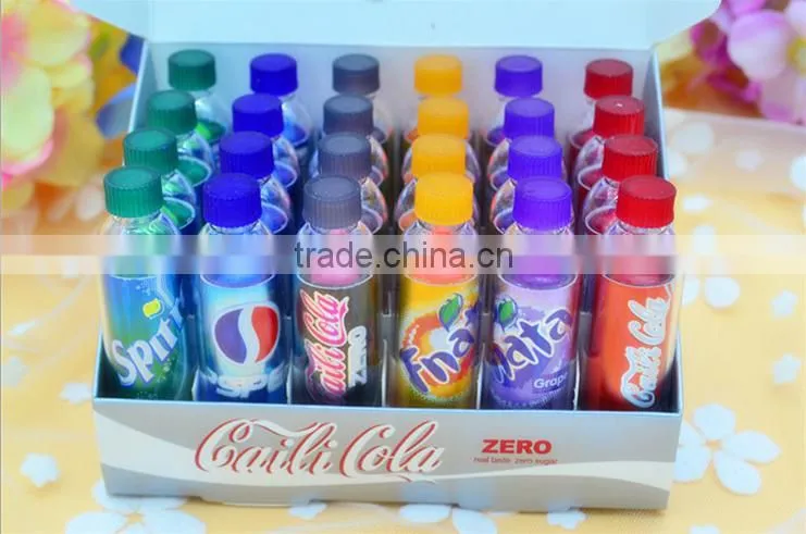 Cola shape cute tube magic lip balm color change lipstick 24pcs per lot moisture lip balm