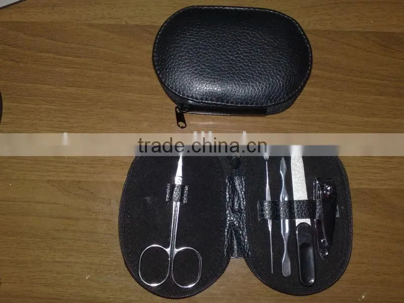 MRT-039 5pcs PU bag with carbon steel manicure set 5 pcs