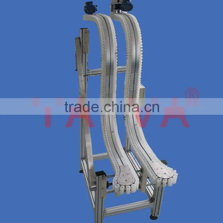 material lifting conveyor for bottle and carton lifting