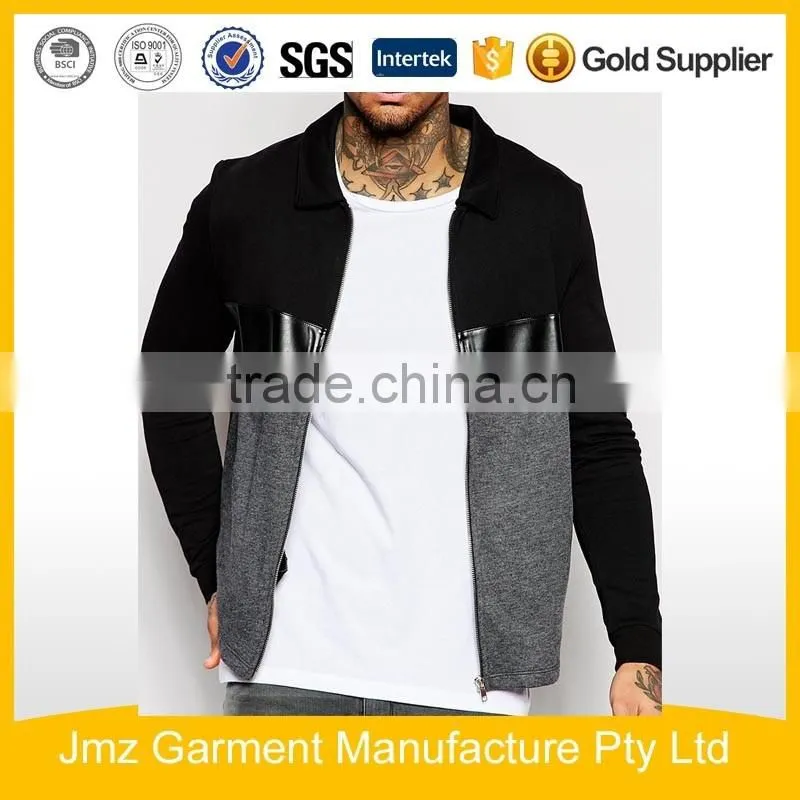 black cotton men jacket factory/ zippers jacket factory for men