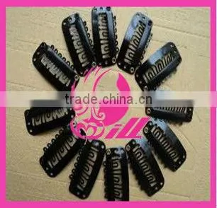 wholesale snap clips 9 teeths black clips hair extension snap clips