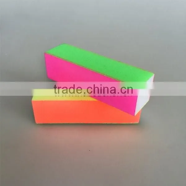 OEM custom 4 way sponge block neon nail polish buffer beauty 4 sides buffer block nail shining file buffer factory