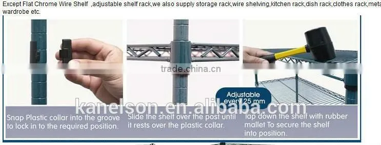 chromed metal wire shelf