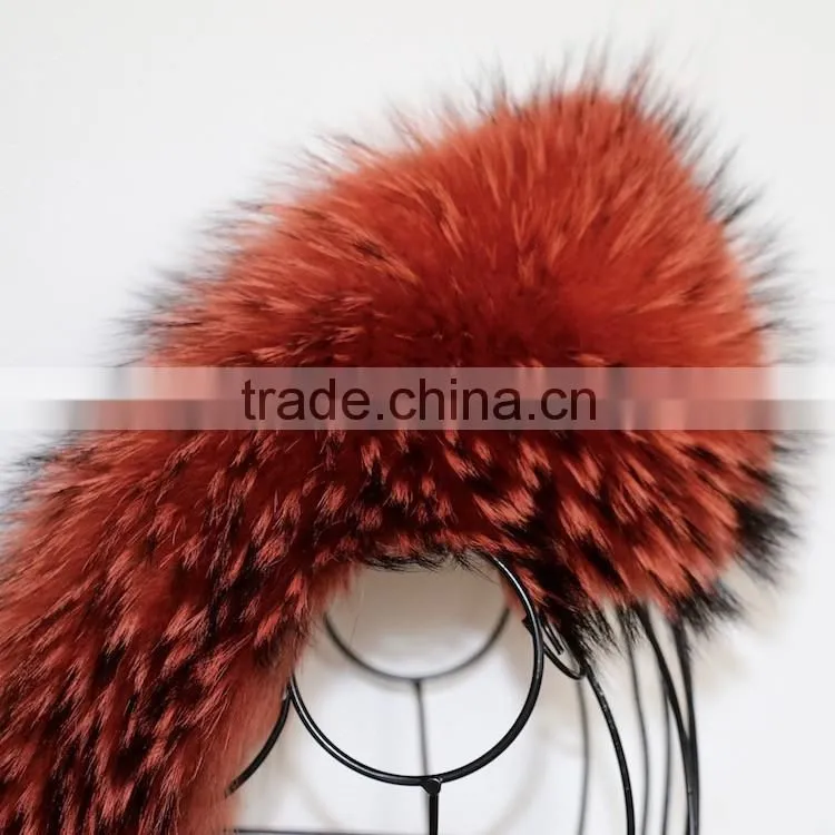 China Real Colored Raccoon Fur Collar Customized