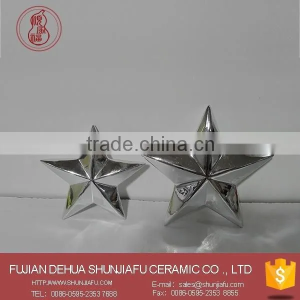 Ceramic decorative silver plating christmas star