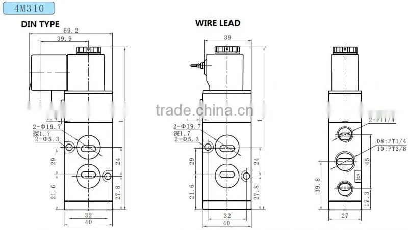 4M210-08 Solenoid Valve-Pneumatic Plate Type-AIRTAC type