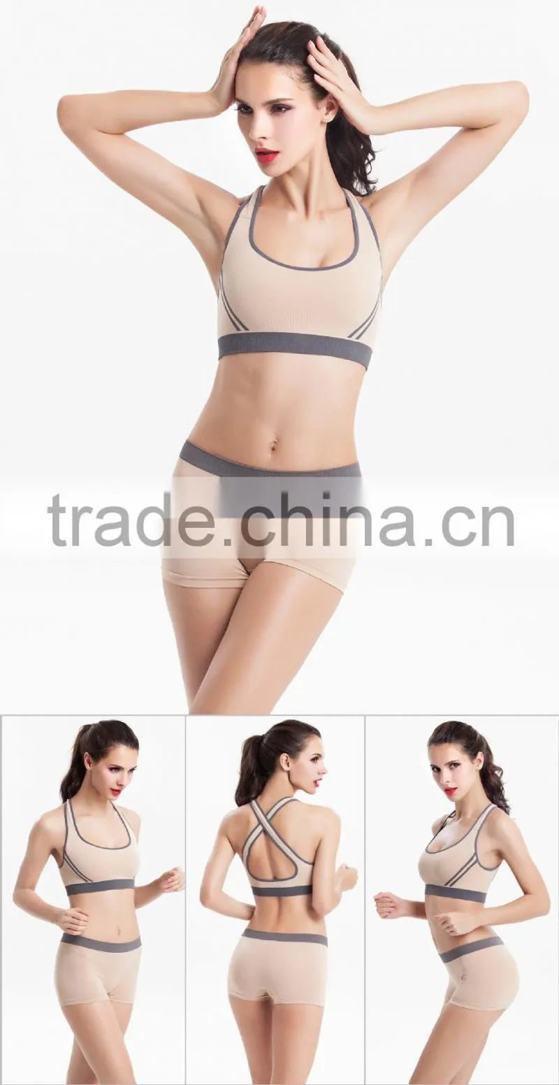 Quick-dry Sports bra set shakeproof ladies running fitness vest wireless running bra yoga sport bra sexy Womens Tracksuits set